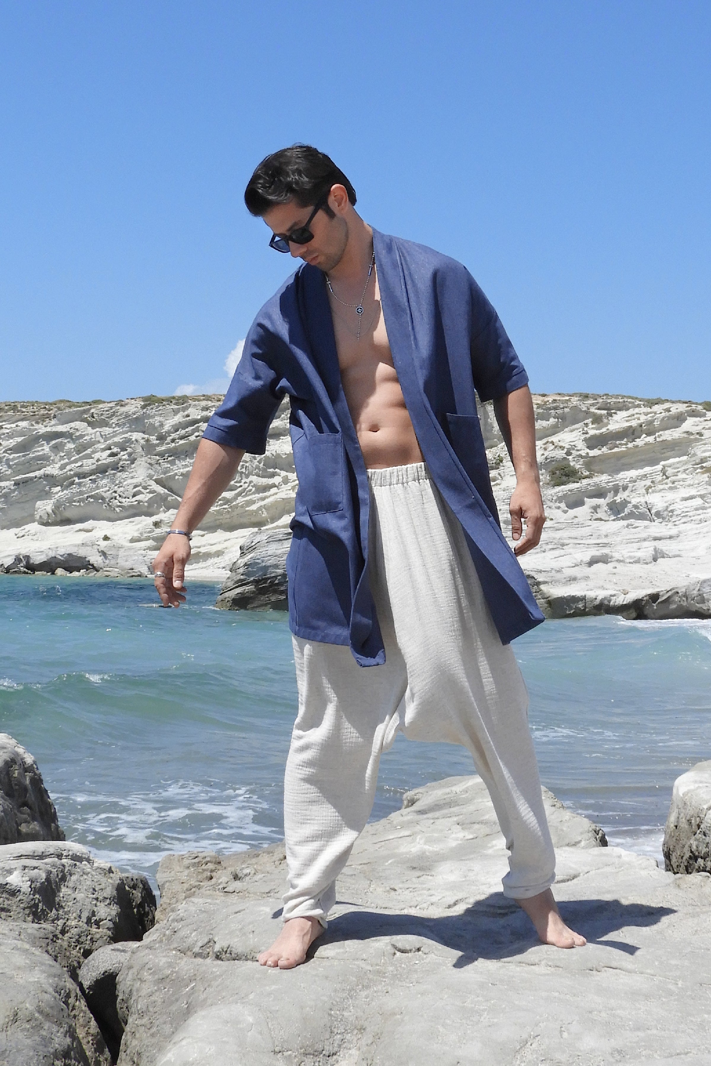 Odana's | Sustainable Gifts | PONTOS Linen And Cotton Blend Kimono Jacket | Kimono | Sustainable Fashion