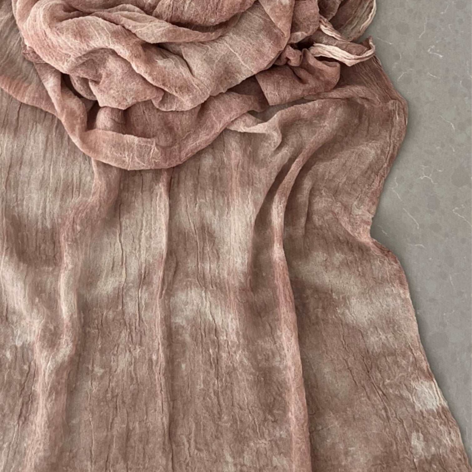 Odana's | Sustainable Gifts | ANDROMEDA Organic Gauze Cotton Tie-Dye Wrap 30" x 80" (75cm x 203cm) Brown | Tie-Dye Wrap | Sustainable Fashion