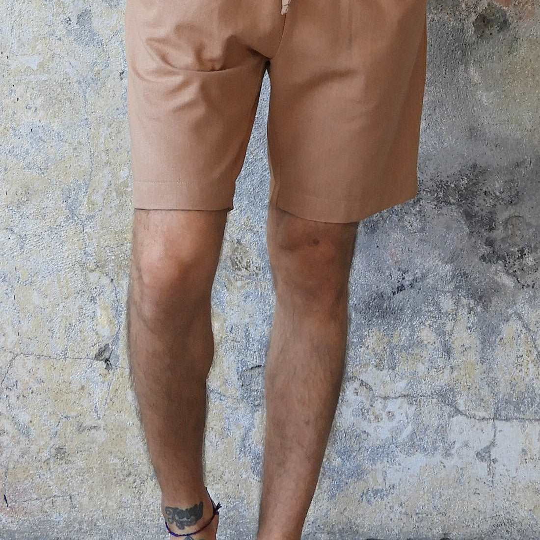 Odana's | Sustainable Gifts | BOREAS Linen Blend Shorts Man (Tan, Burnt Orange) Tan | Linen Pants | Sustainable Fashion