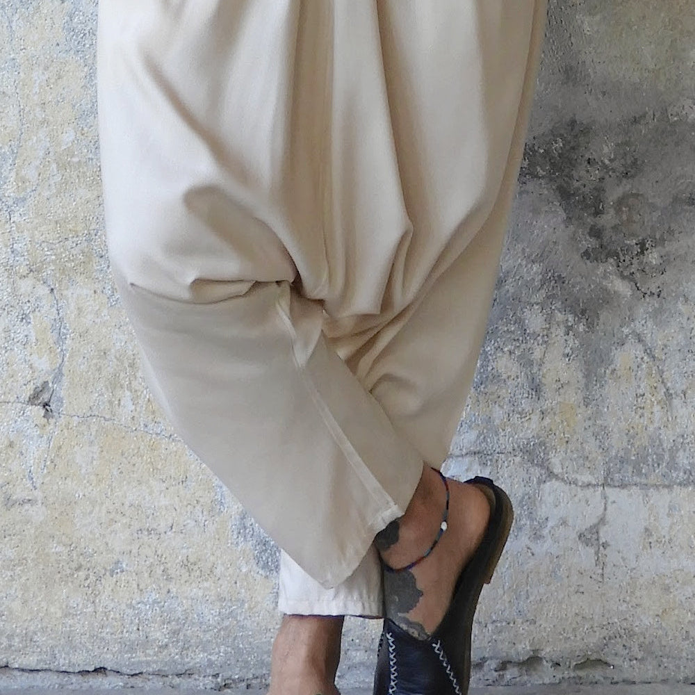 Odana's | Sustainable Gifts | RUMI Men's Harem Pants Dark Cream | Harem Pants | Sustainable Fashion