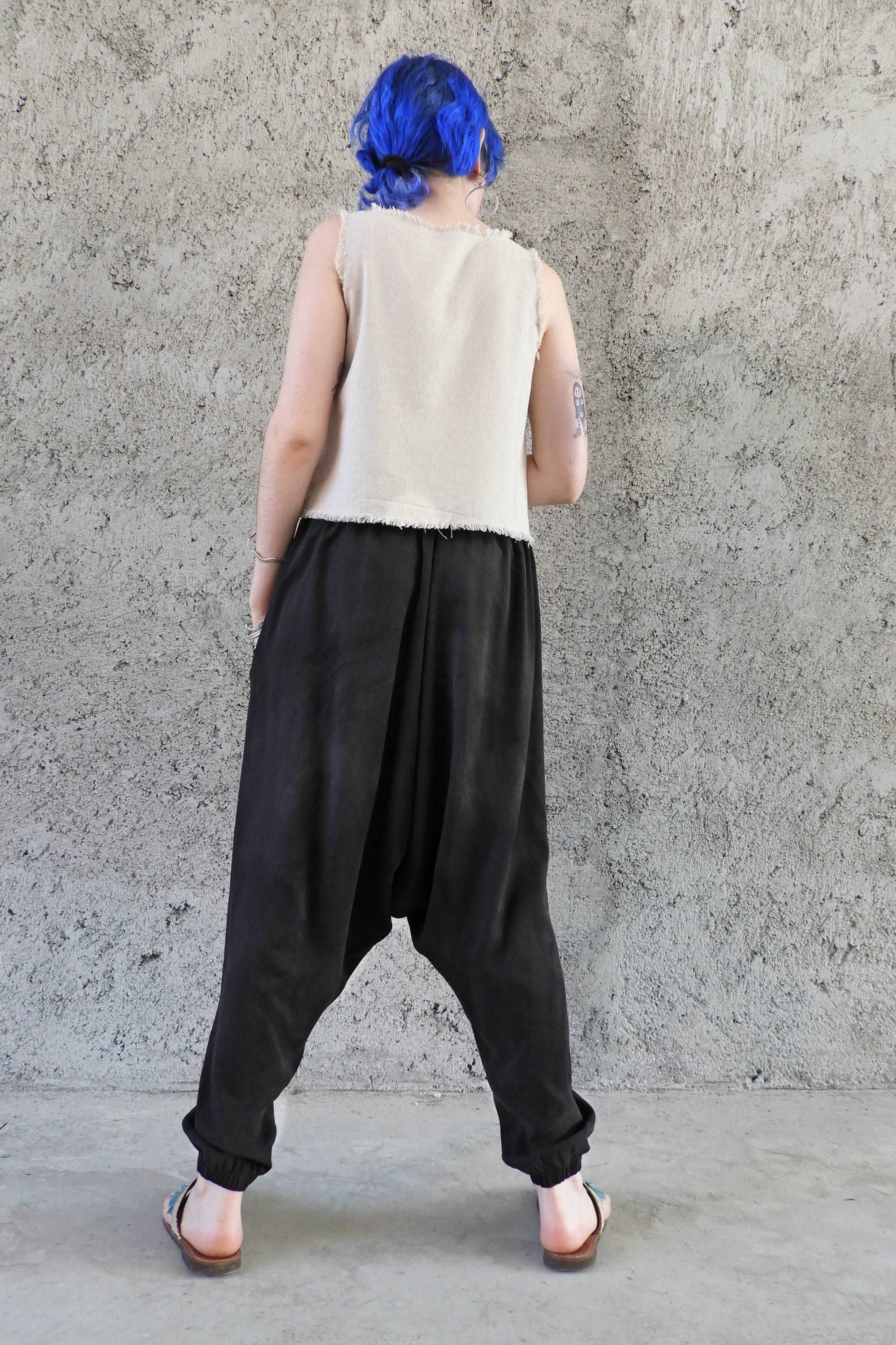 Odana's | Sustainable Gifts | BREATH Women's Organic Cotton Harem Pants (Black, Blue) | Harem Pants | Sustainable Fashion