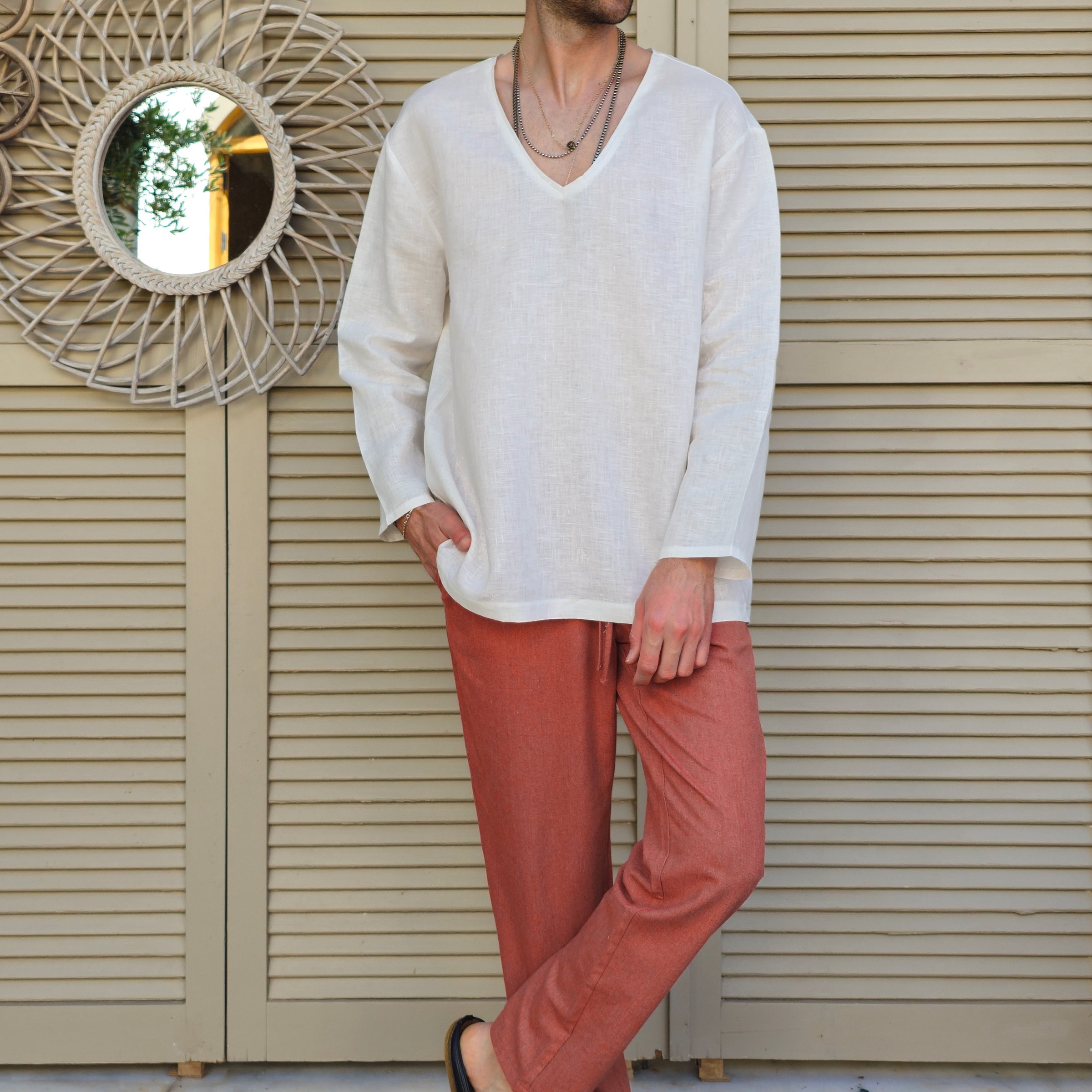 Odana's | Sustainable Gifts | ACHILLES Linen Shirt White | Shirts | Sustainable Fashion