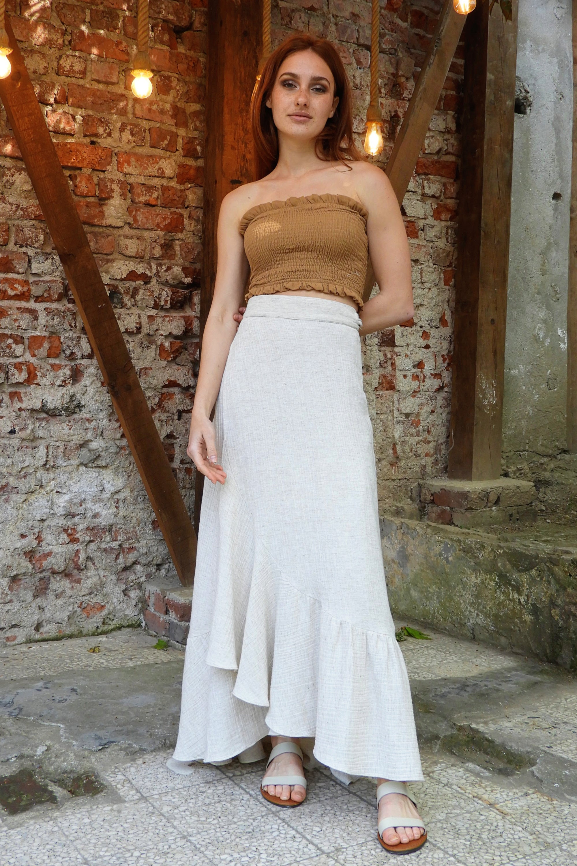 Odana's | VALLEY Wrap Skirt Light Beige | Wrap Skirt | Sustainable Fashion