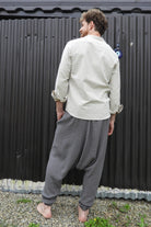 Odana's | Sustainable Gifts | TRIBAL Men's Gauze Cotton Harem Pants (Brown, Gray) | Harem Pants | Sustainable Fashion