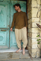 Odana's | Sustainable Gifts | TRIBAL Men's Organic Gauze Cotton Harem Pants (Black, Beige) | Harem Pants | Sustainable Fashion