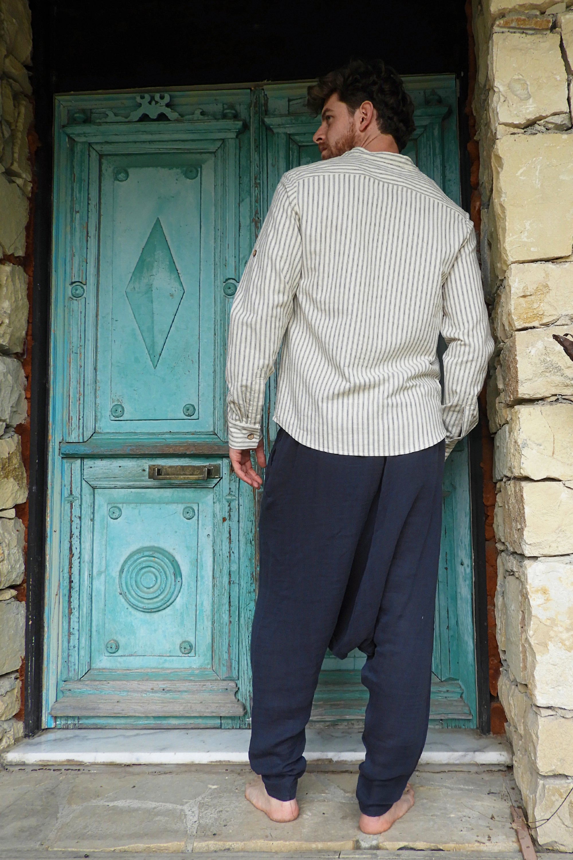 Odana's | Sustainable Gifts | RELAX Gender Neutral Organic Gauze Cotton Harem Pants (Black, Dark Blue) | Harem Pants | Sustainable Fashion
