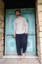 Odana's | Sustainable Gifts | RELAX Men's Organic Gauze Cotton Harem Pants (Black, Dark Blue) | Harem Pants | Sustainable Fashion