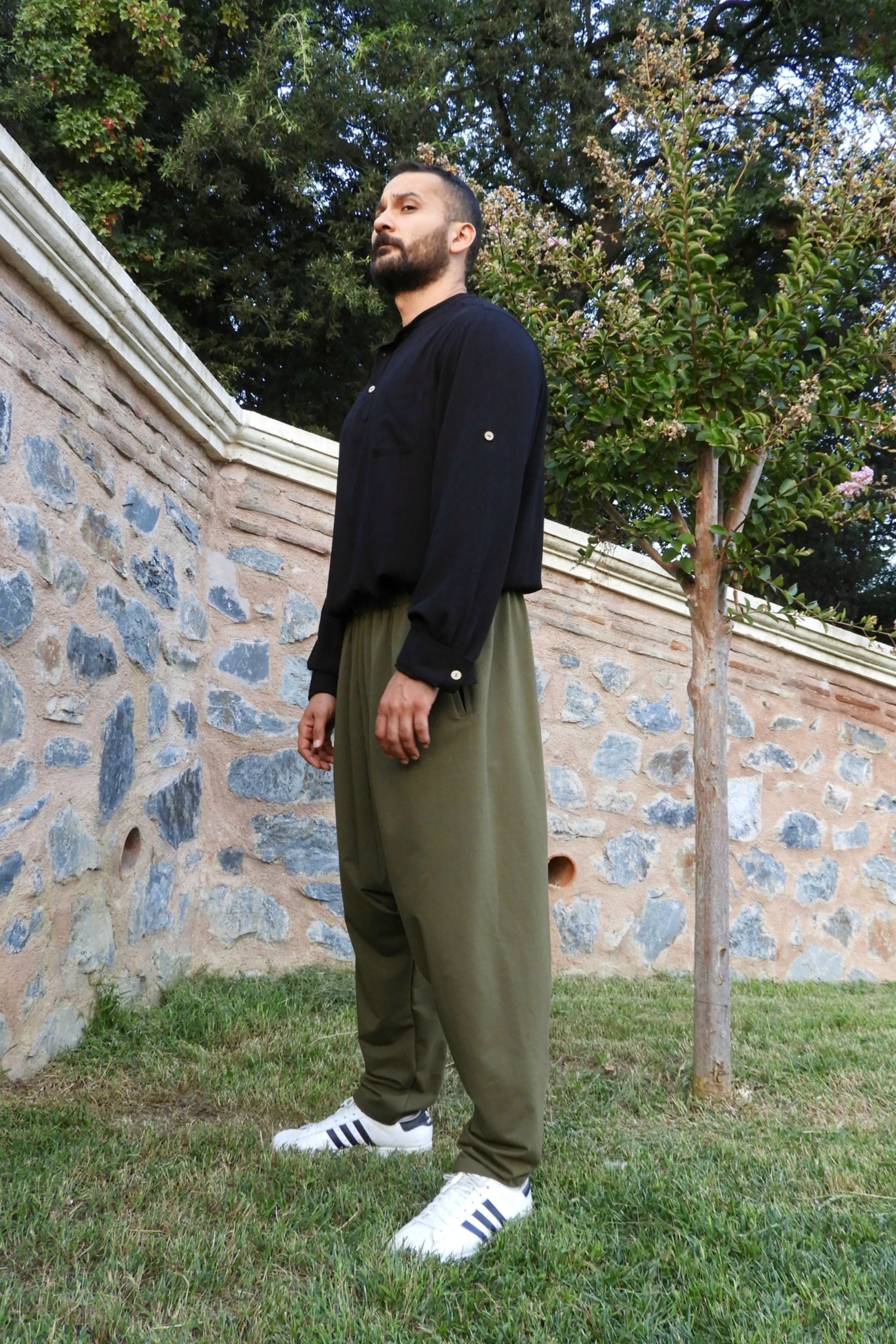 Odana's | Sustainable Gifts | SNOW Men's Harem Pants For Winter (Black, Green) | Harem Pants | Sustainable Fashion