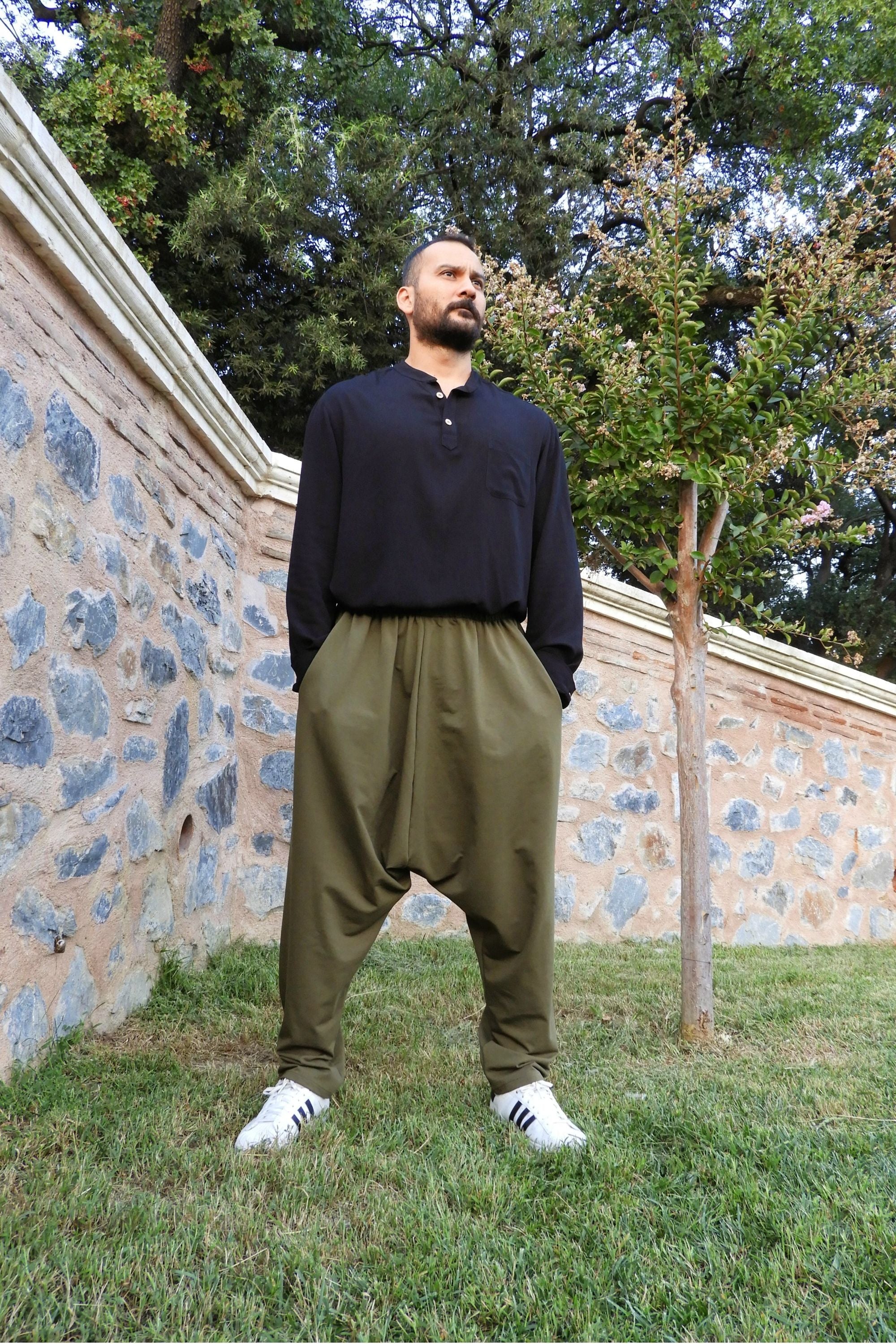 Sustainable  | SNOW Men's Harem Pants For Winter (Black, Green) by Odana's