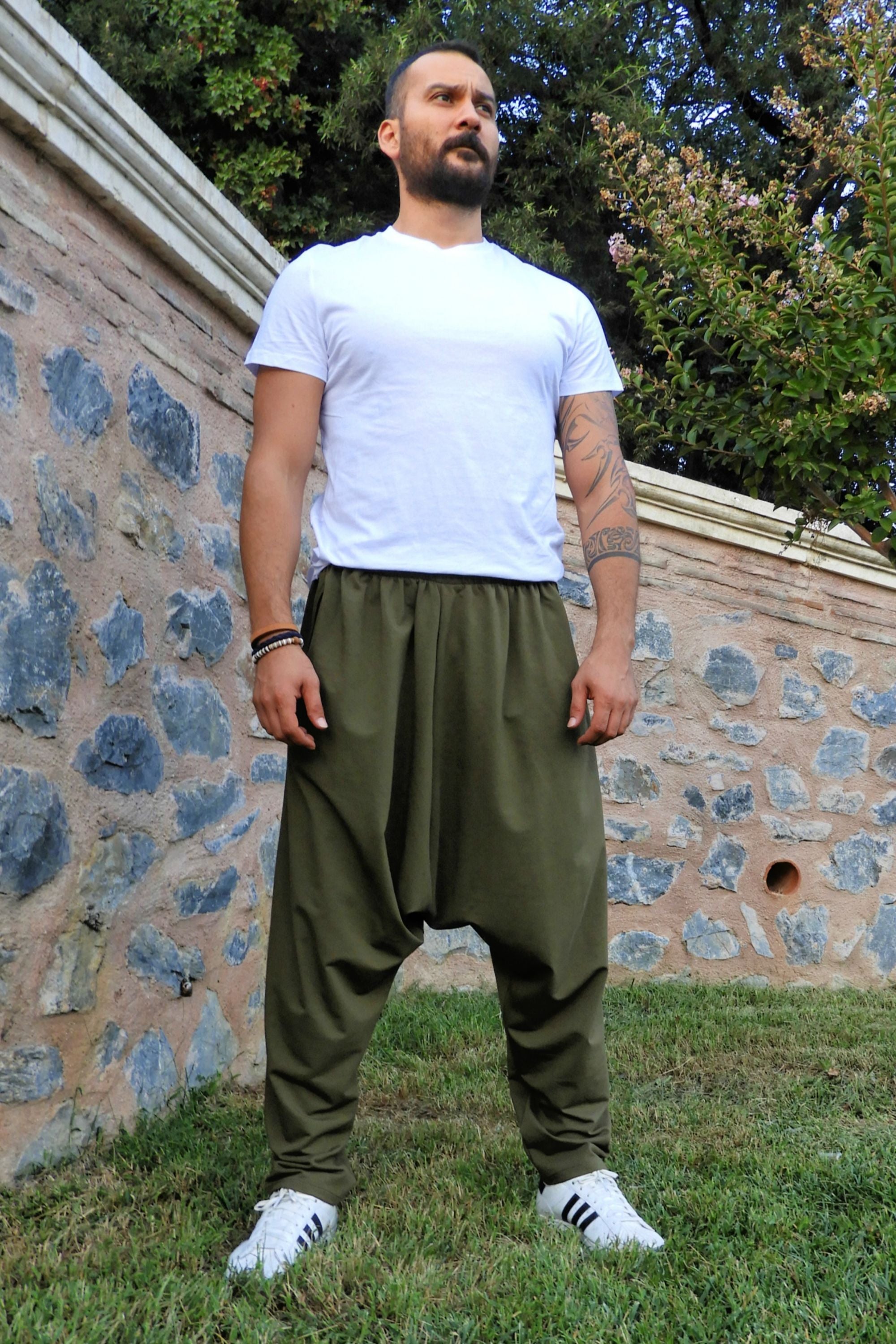 Odana's | Sustainable Gifts | SNOW Men's Harem Pants For Winter (Black, Green) | Harem Pants | Sustainable Fashion