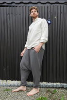 Odana's | Sustainable Gifts | TRIBAL Men's Gauze Cotton Harem Pants (Brown, Gray) | Harem Pants | Sustainable Fashion