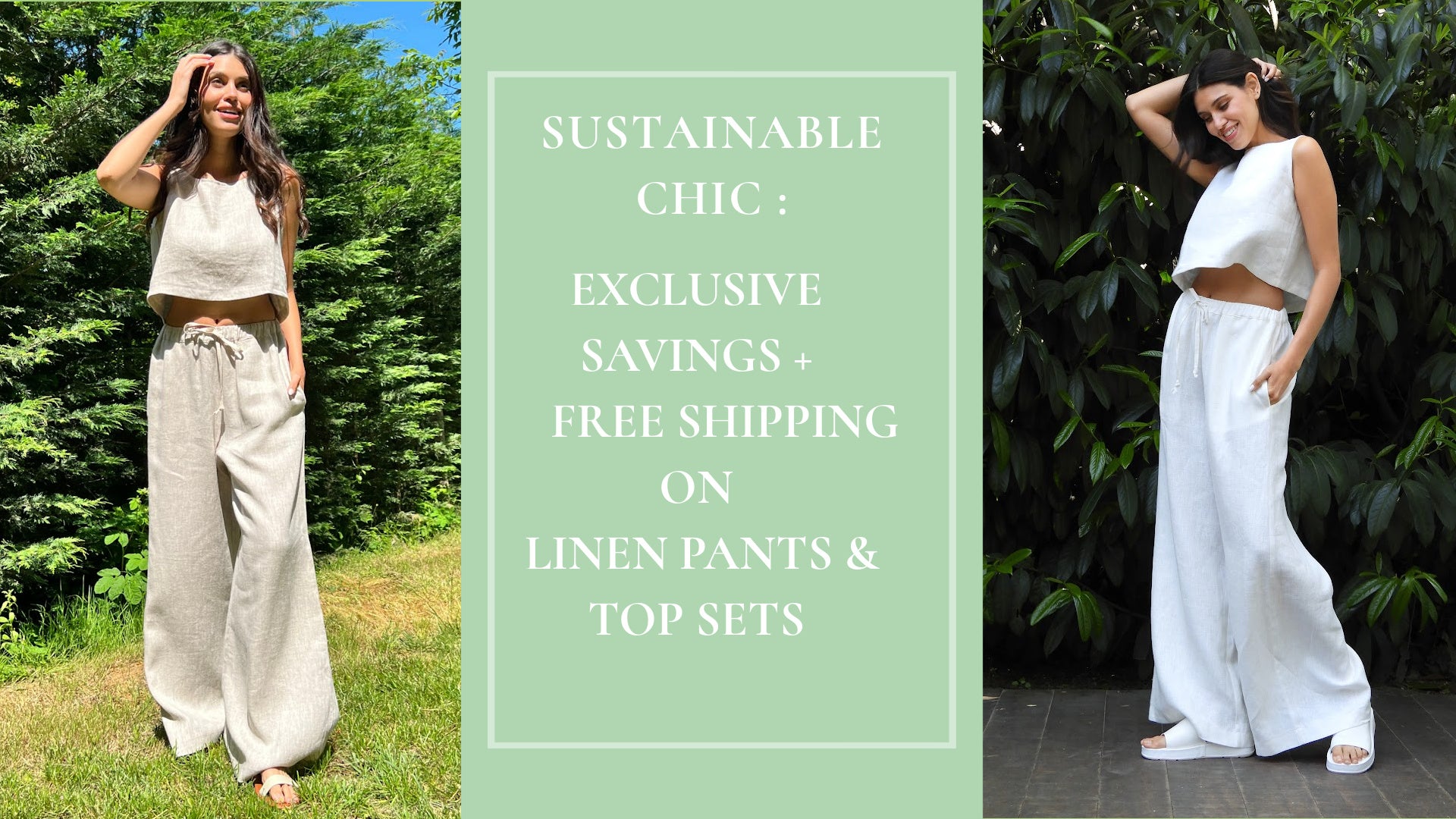 Odanas linen palazzo pants and crop top sustainable outfits