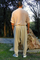 Odana's | Sustainable Gifts | MOON Gender Neutral Linen Blend Harem Pants (Beige, Indigo Blue) | Linen Harem Pants | Sustainable Fashion