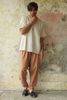 Odana's | Sustainable Gifts | MOON Gender Neutral Linen Blend Harem Pants (Black, Tan) | Linen Harem Pants | Sustainable Fashion