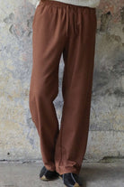 Odana's | Sustainable Gifts | BEACH Men's Linen Blend Pants (Tan, Brown) Brown | Linen Pants | Sustainable Fashion
