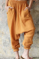 Odana's | Sustainable Gifts | GAIA Women's Organic Gauze Cotton Harem Pants (Red, Terra Cotta, Caramel) Caramel | Harem Pants | Sustainable Fashion