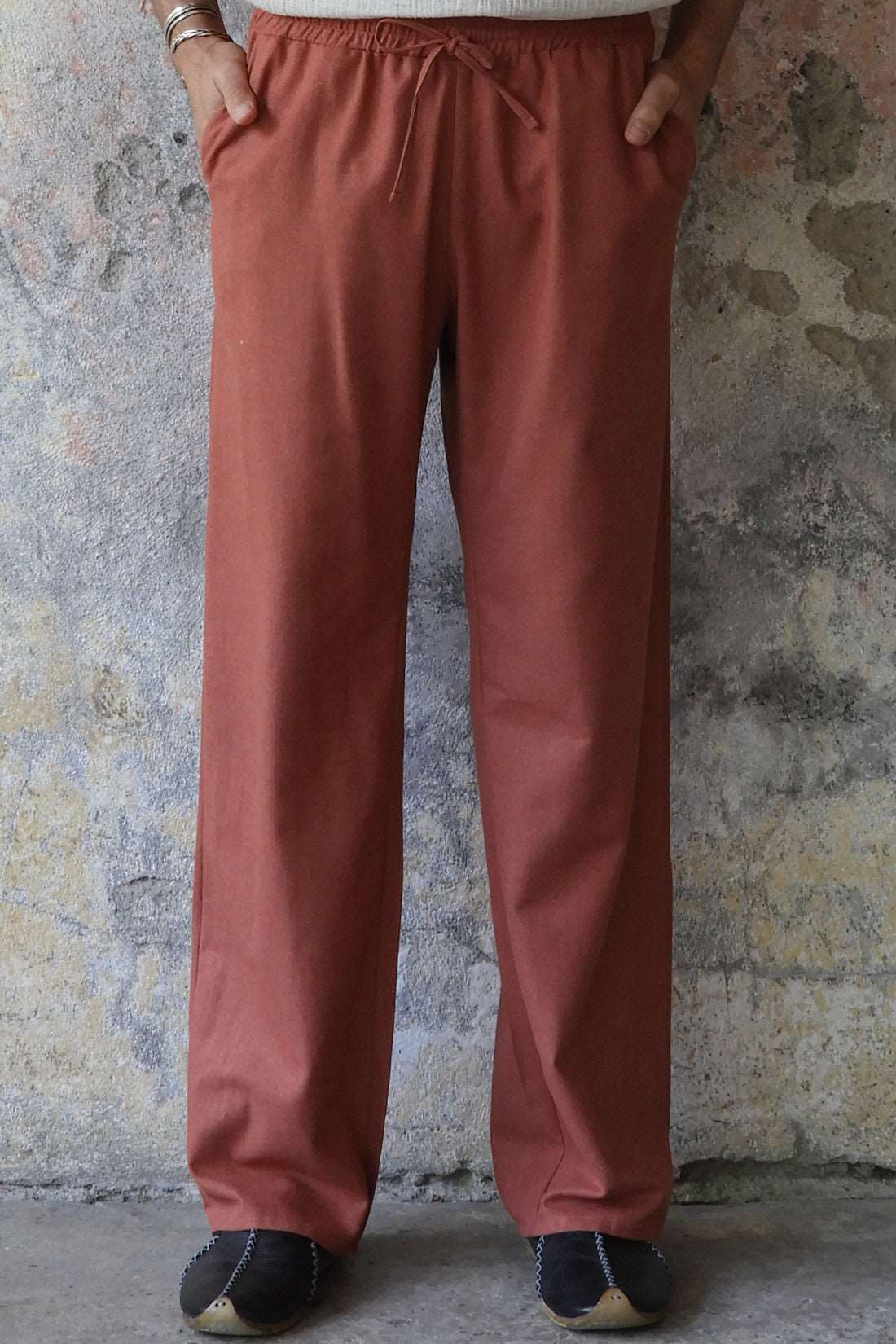 Odana's | BEACH Men's Linen Blend Pants (Windsor Tan, Terra Cotta) Terra Cotta | Linen Pants | Sustainable Fashion