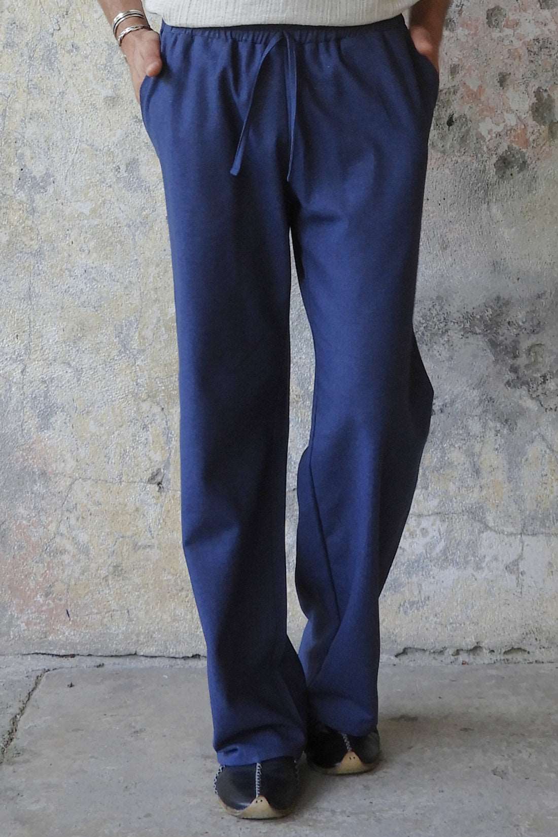 Odana's | BEACH Men's Linen Blend Pants (Dark Gray, Indigo Blue) Indigo Blue | Linen Pants | Sustainable Fashion