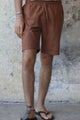 Odana's | Sustainable Gifts | BOREAS Linen Blend Shorts Man (Brown, Almond Green, Dark Gray) Brown | Linen Pants | Sustainable Fashion