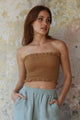 Odana's | Sustainable Gifts | LOTUS Women's Organic Gauze Cotton Tube Top Brown | Tube Top | Sustainable Fashion