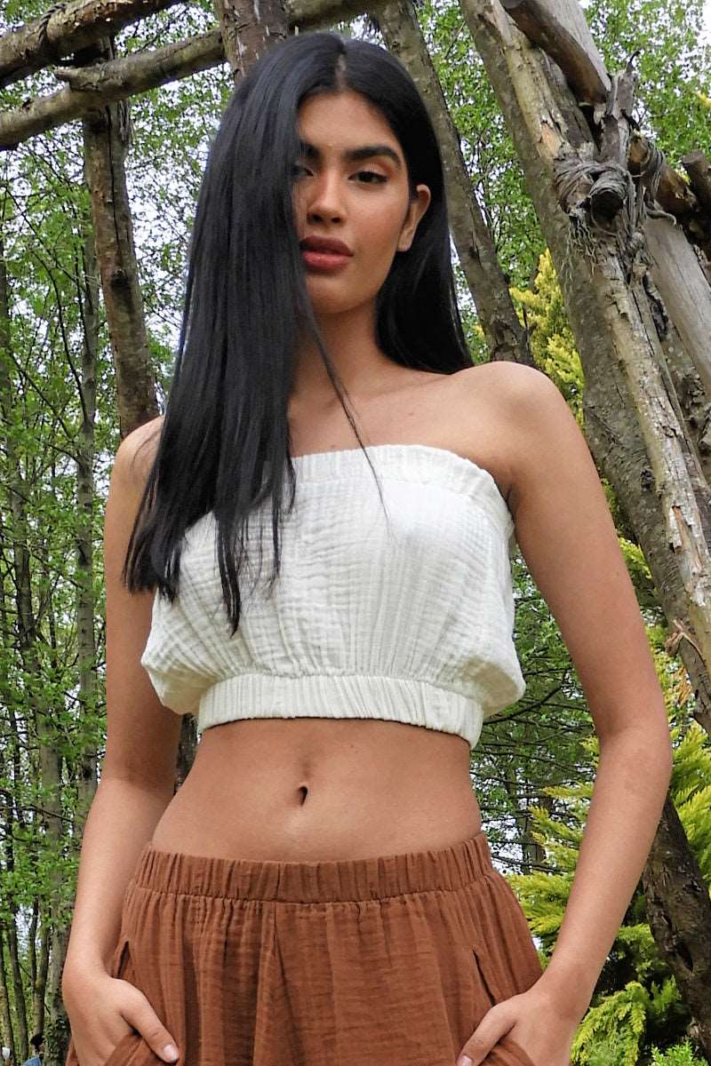 Odana's | Sustainable Gifts | FREE Organic Gauze Cotton Tube Top Cream | Tube Top | Sustainable Fashion