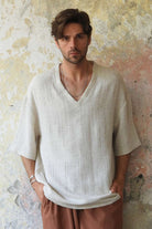 Odana's | Sustainable Gifts | HEMP Men's Shirt Light Beige (undyed) | Hemp Shirts | Sustainable Fashion