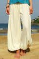 Odana's | Sustainable Gifts | LOTUS Women's Yoga Harem Pants (Black, Cream) Cream | Yoga Harem Pants | Sustainable Fashion