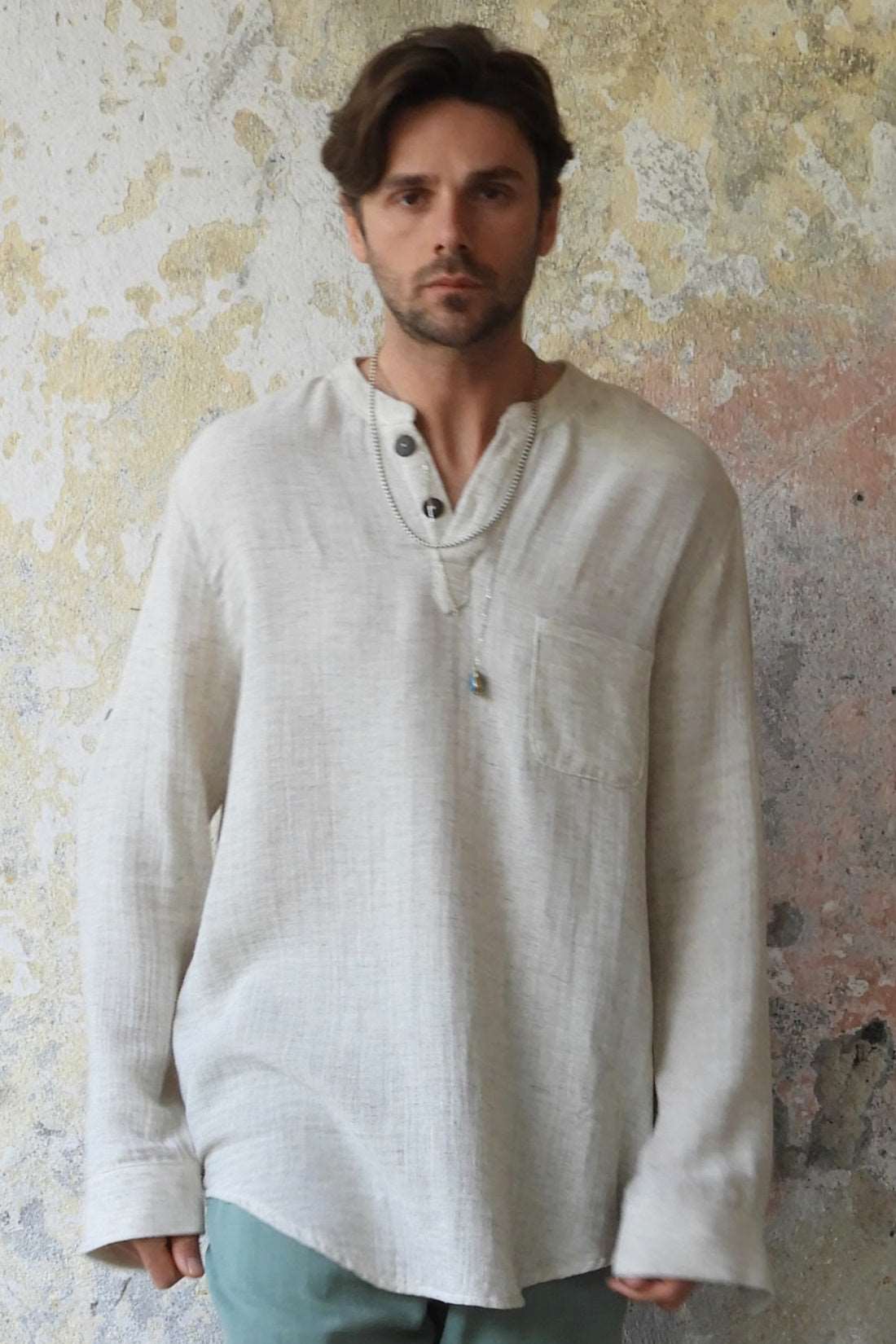 Odana's | Sustainable Gifts | CEREMONY Men's Hemp Shirt Beige | Shirts | Sustainable Fashion