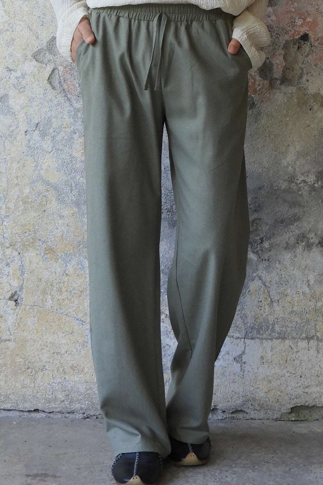 Odana's | BEACH Men's Linen Blend Pants (Burnt Orange, Green Almond) Green Almond | Linen Pants | Sustainable Fashion