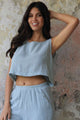 Odana's | Sustainable Gifts | BLOOM Organic Women's Double Gauze Top Light Blue | Tube Top | Sustainable Fashion