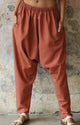 Odana's | Sustainable Gifts | MOON Gender Neutral Linen Blend Harem Pants (Terra Cotta, Almond Green) Terra Cotta | Linen Harem Pants | Sustainable Fashion