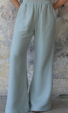 Odana's | Sustainable Gifts | PALAZZO Women's 4Layer Organic Gauze Cotton Pants Mint | Palazzo Pants | Sustainable Fashion