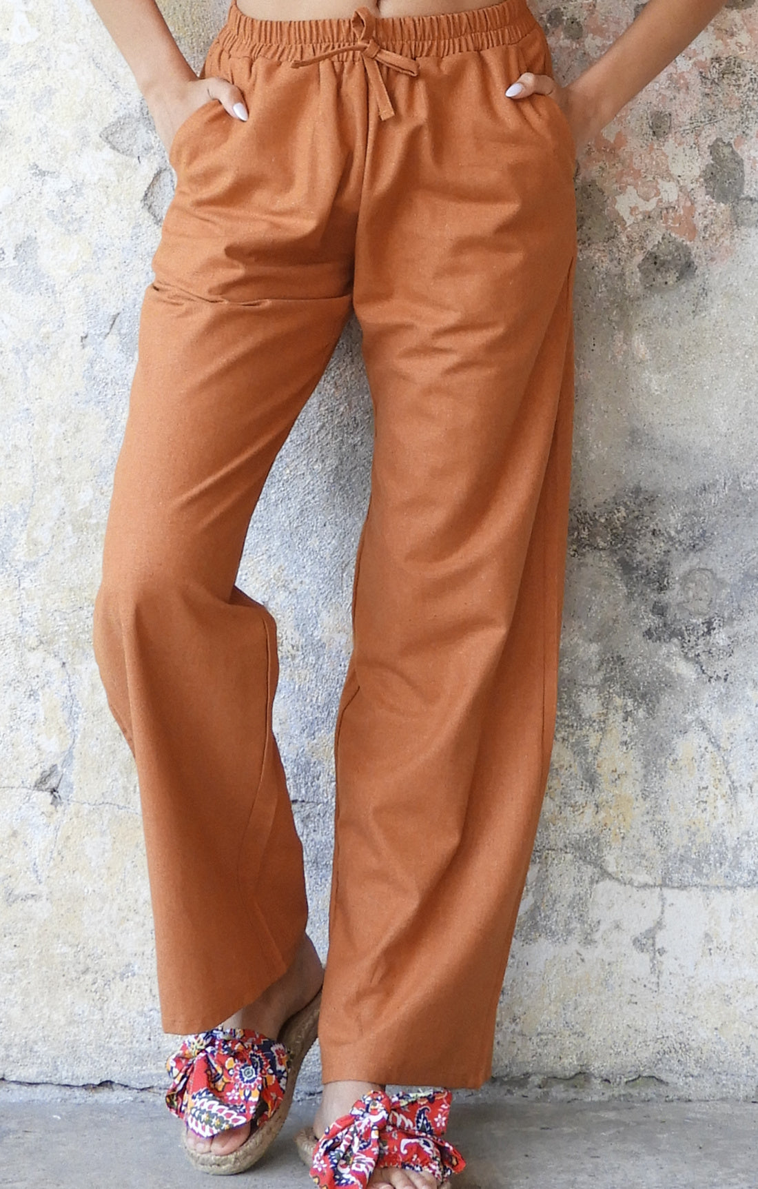 Odana's | Sustainable Gifts | TRINITY Linen Blend Women's Pants (Almond Green, Dark Gray, Windsor Tan) Windsor Tan | Linen Pants | Sustainable Fashion