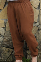 Odana's | Sustainable Gifts | TRIBAL Gender Neutral Organic Gauze Cotton Harem Pants (Brown, Gray) Brown | Harem Pants | Sustainable Fashion