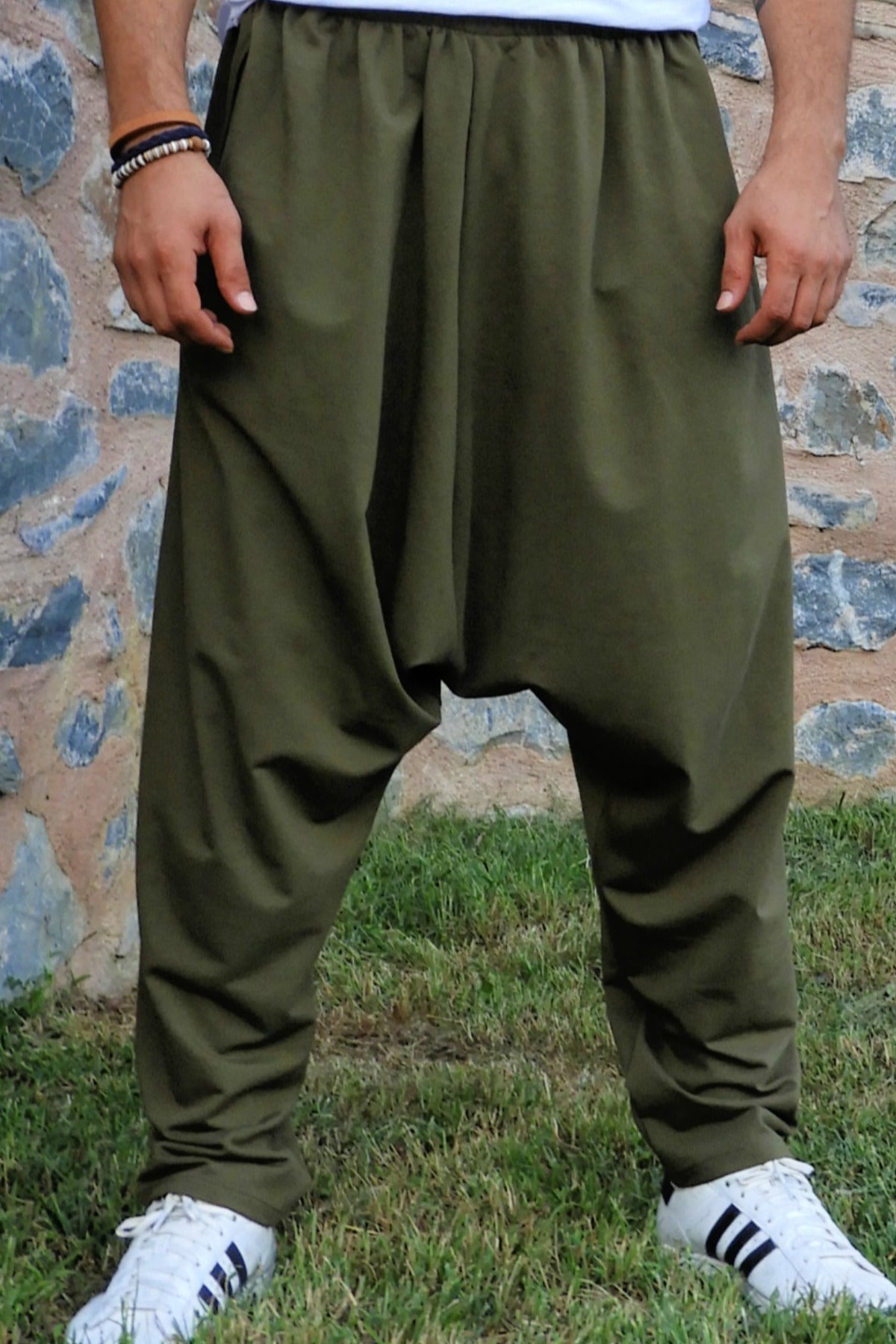 Sustainable  | SNOW Men's Harem Pants For Winter (Black, Green) by Odana's