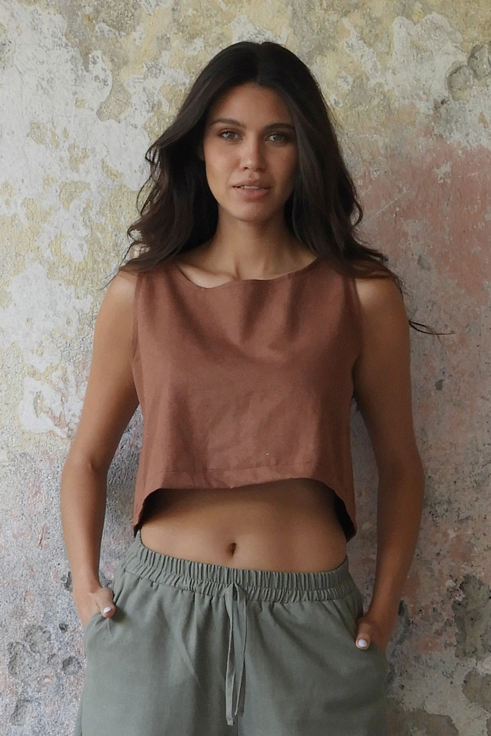 Odana's | Sustainable Gifts | WIND Linen Top Brown | Tops | Sustainable Fashion