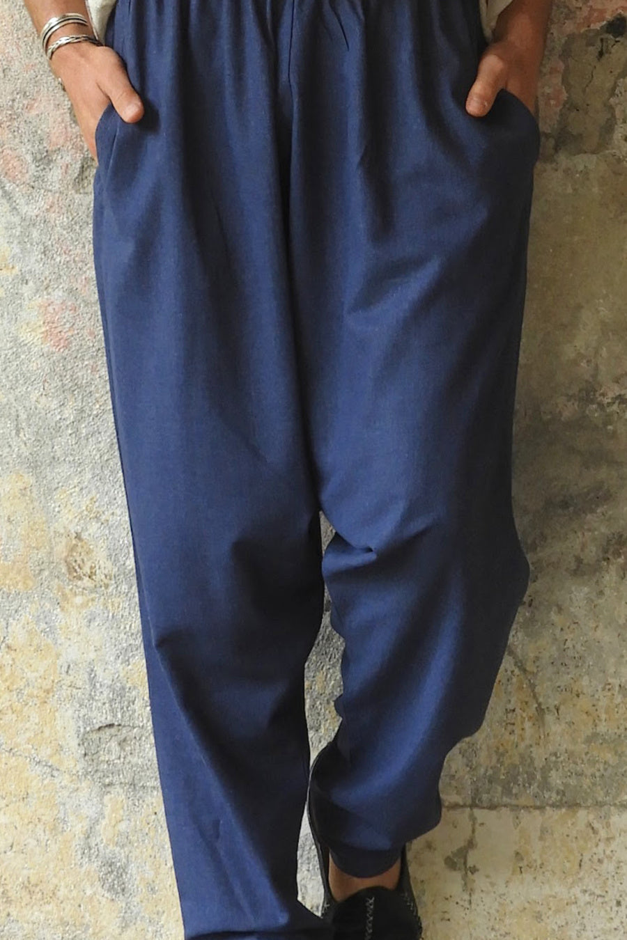Odana's | MOON Women's Linen Blend Harem Pants (Beige, Indigo Blue) Indigo Blue | Linen Harem Pants | Sustainable Fashion