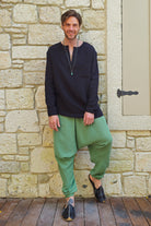 Odana's | Sustainable Gifts | TRIBAL Gender Neutral Organic Gauze Cotton Harem Pants (Mustard, Green) | Harem Pants | Sustainable Fashion