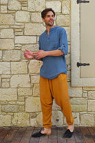 Odana's | Sustainable Gifts | ZEUS Men's Double Gauze Shirt (Light Indigo Blue) | Shirts | Sustainable Fashion