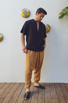 Odana's | Sustainable Gifts | ARCHEUS Organic Cotton Double Gauze Shirt (Green, Black) | Shirts | Sustainable Fashion