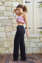 Odana's | Sustainable Gifts | SELENE Vegan Silk Pants in Black for Women | Hemp Pants | Sustainable Fashion