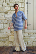 Odana's | Sustainable Gifts | ARCHEUS STRIPES Organic Cotton Double Gauze Shirt | Shirts | Sustainable Fashion
