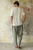 Odana's | Sustainable Gifts | MOON Gender Neutral Linen Blend Harem Pants (Terra Cotta, Almond Green) | Linen Harem Pants | Sustainable Fashion