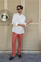 Odana's | Sustainable Gifts | ZEUS Men's Double Gauze Shirt (White) | Shirts | Sustainable Fashion