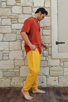 Odana's | Sustainable Gifts | TRIBAL Gender Neutral Organic Gauze Cotton Harem Pants (Mustard, Green) | Harem Pants | Sustainable Fashion