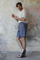 Odana's | Sustainable Gifts | BOREAS Linen Blend Shorts Man (Brown, Almond Green, Dark Gray) | Linen Pants | Sustainable Fashion