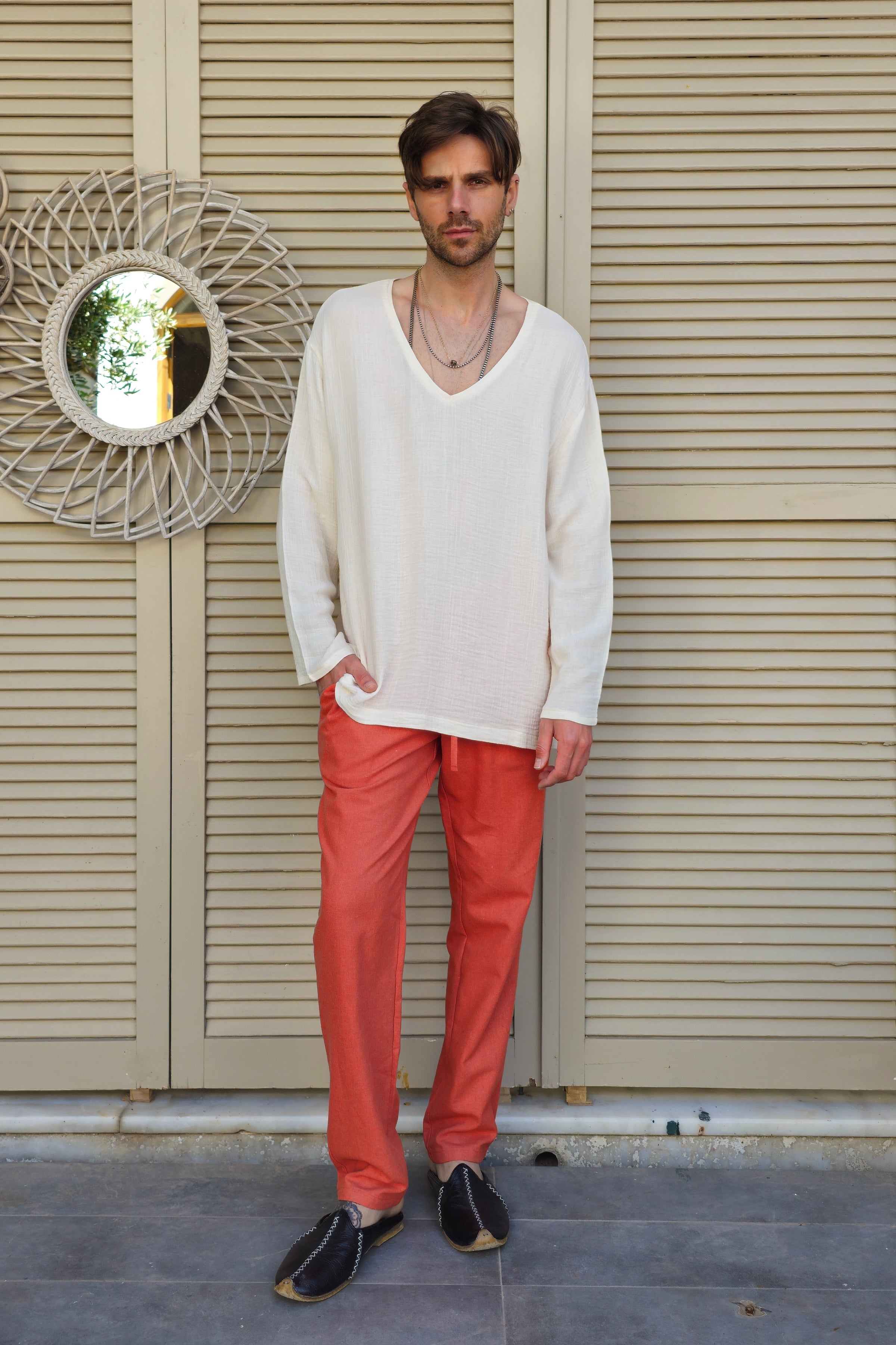 Odana's | Sustainable Gifts | ACHILLES Bamboo & Organic Cotton Shirt (Light Cream) Light Cream | Shirts | Sustainable Fashion