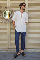 Odana's | Sustainable Gifts | ARCHEUS Organic Cotton Double Gauze Shirt (White) White | Shirts | Sustainable Fashion
