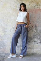 Odana's | Sustainable Gifts | TRINITY Linen Blend Women's Pants (Almond Green, Dark Gray, Windsor Tan) | Linen Pants | Sustainable Fashion