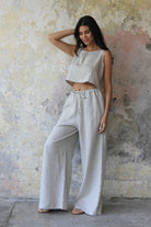 Odana's | Sustainable Gifts | CHAKRA Beige Women's Linen Pants | Linen Pants | Sustainable Fashion